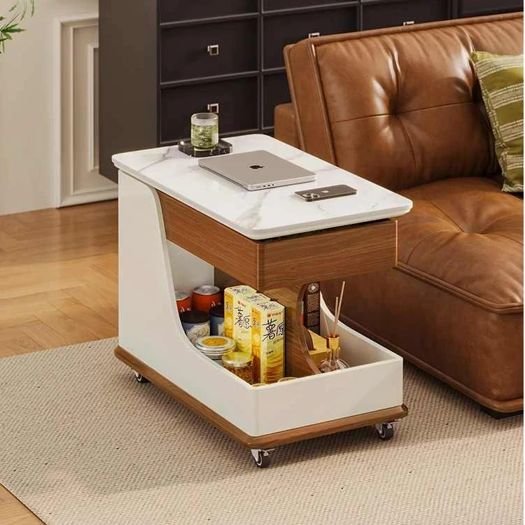 推车置物架可移动升降旋转家用客厅沙发边几大容量零食卧室床边柜