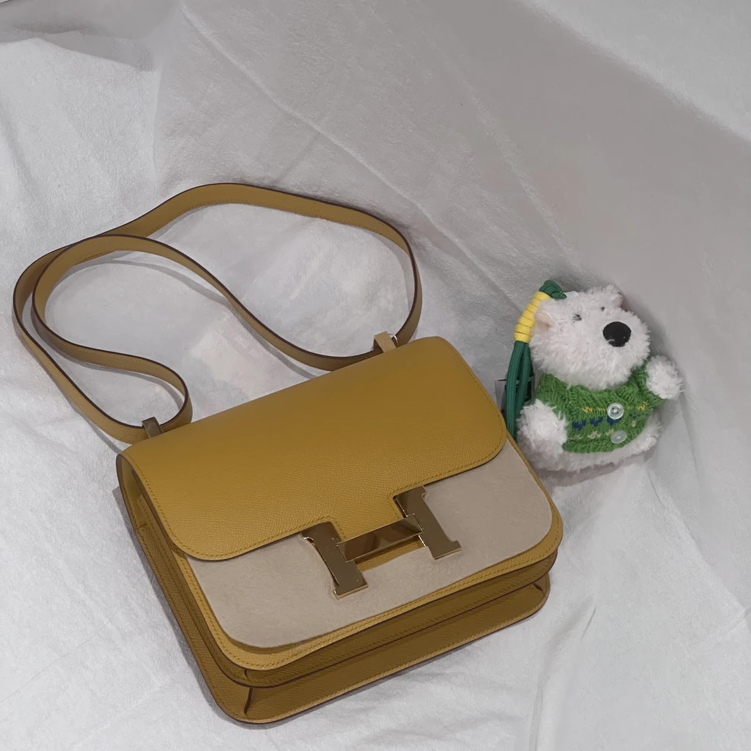 95新 Hermes/爱马仕 Hermes 康康24 9D琥珀黄金扣Y刻epsom（定金）