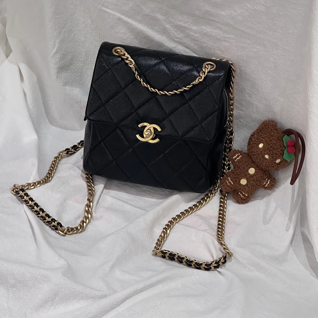 95新 Chanel/香奈儿 Chanel 22P Ado双肩包黑金