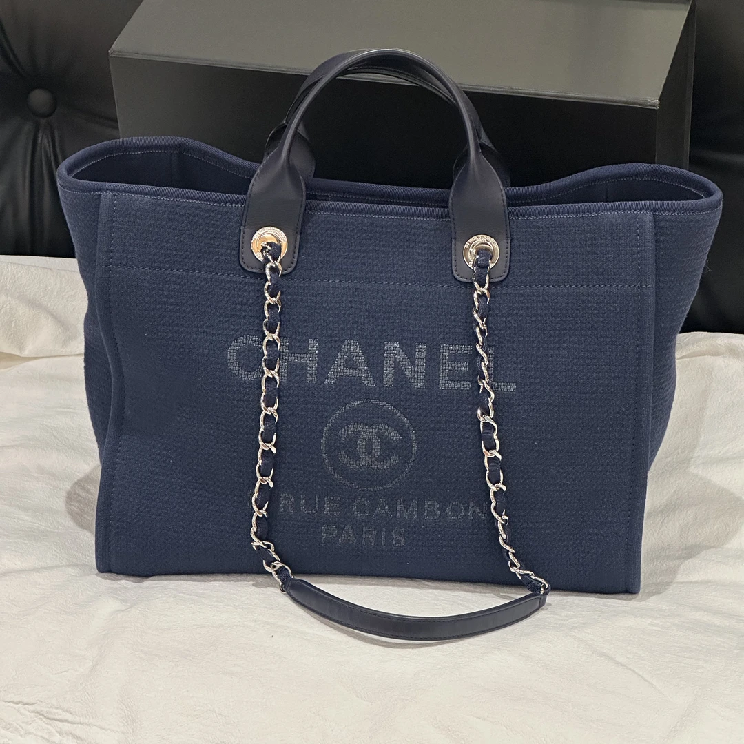 95新 Chanel/香奈儿 Chanel 22C 子母沙滩包海军蓝