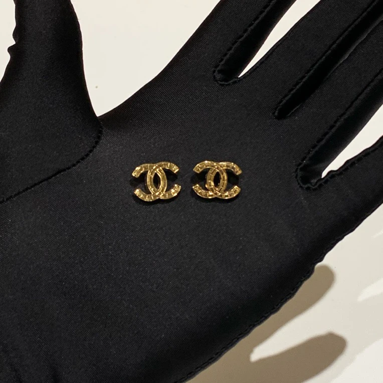 99新 Chanel/香奈儿 耳钉 金色双Clogo