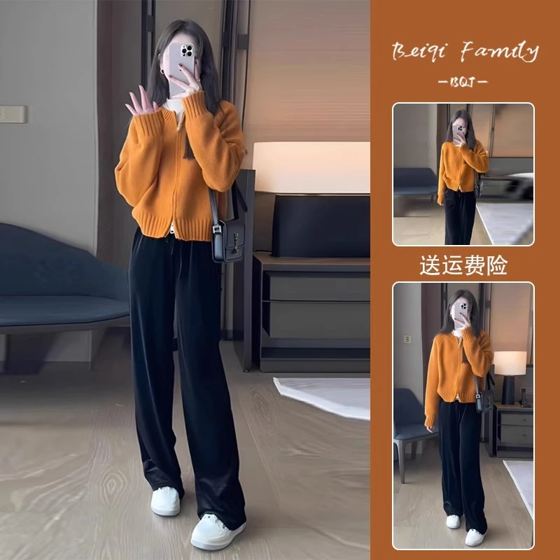 茶系穿搭一整套春装女2024新款盐系高级感温柔系炸街奶乖两件套装