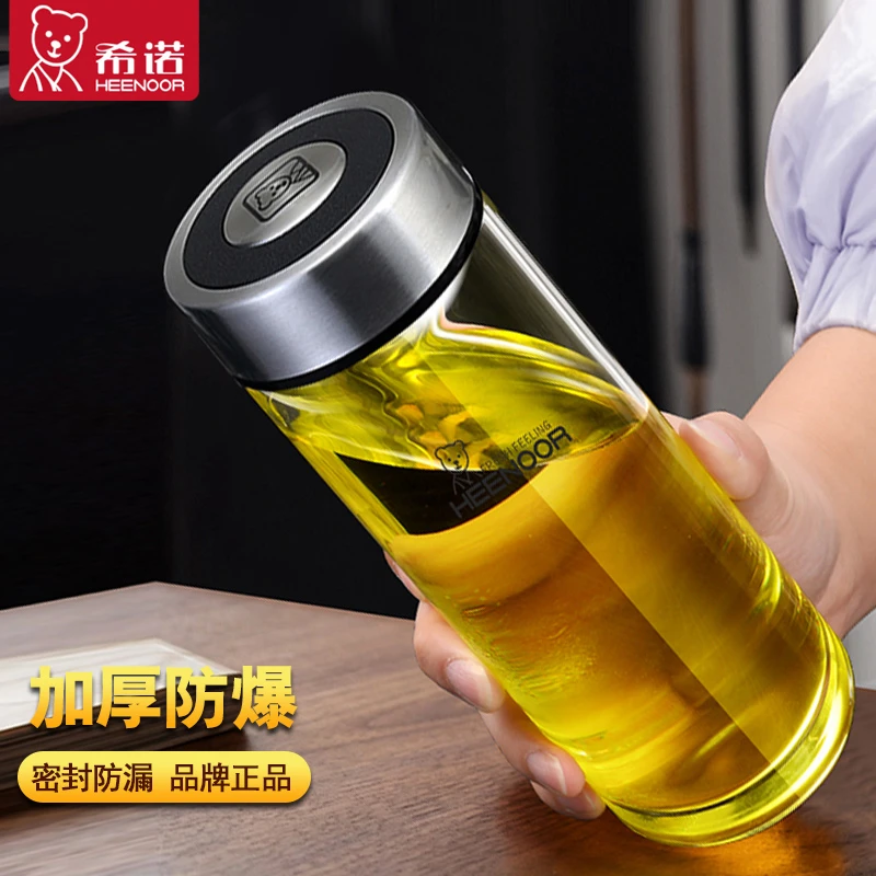 希诺玻璃杯官方旗舰店单层加厚家用茶杯耐热水杯男女办公杯子定制