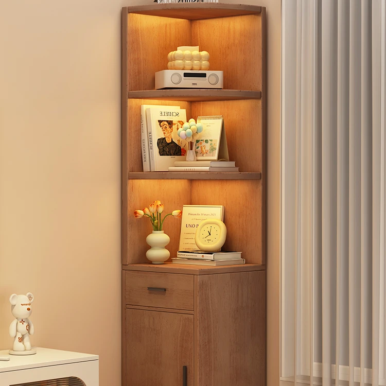 【逸品家具】角柜转角柜三角置物柜子落地靠墙窄缝柜家用书架