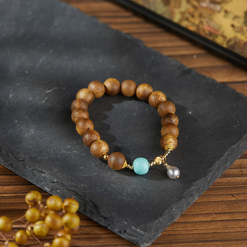 『乐小福珠宝』18K金绿松手链7-8