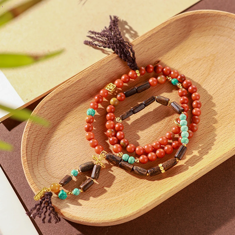 『乐小福珠宝』18K金南红手链多样性发货