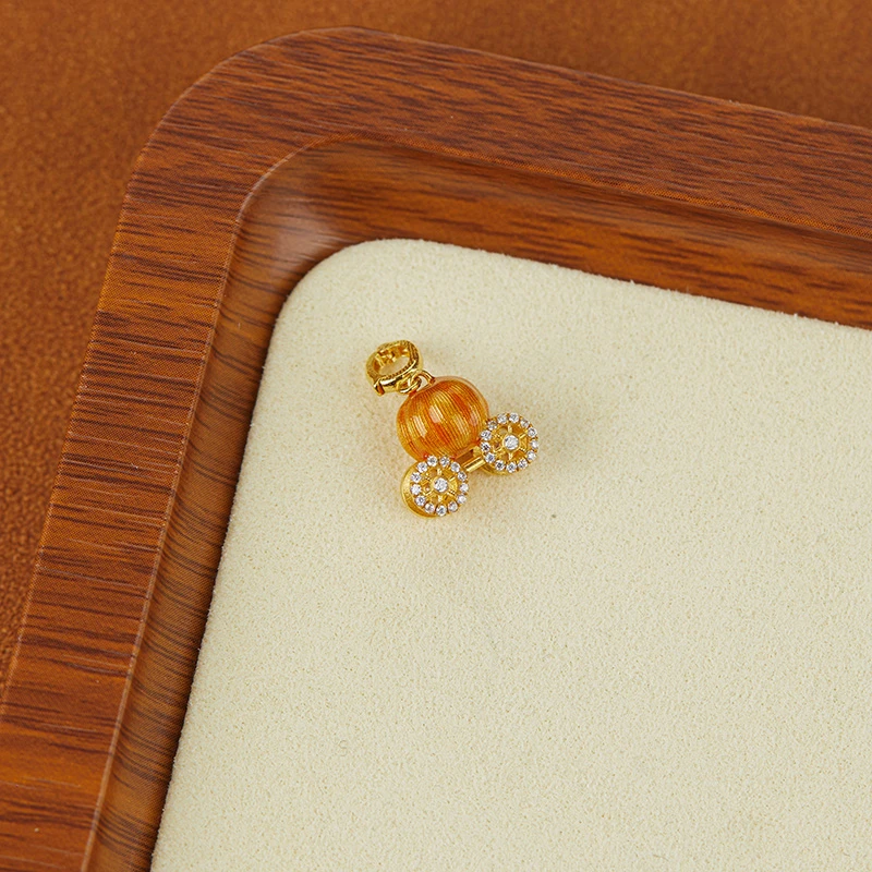 『乐小福珠宝』南瓜车*18K金挂饰万能扣百搭多样性发货