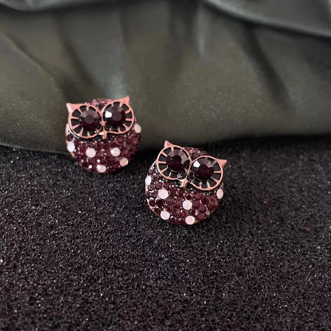 AOPOSS 铜合金耳饰 [猫头鹰]耳针原创设计师气质个性简约欧美