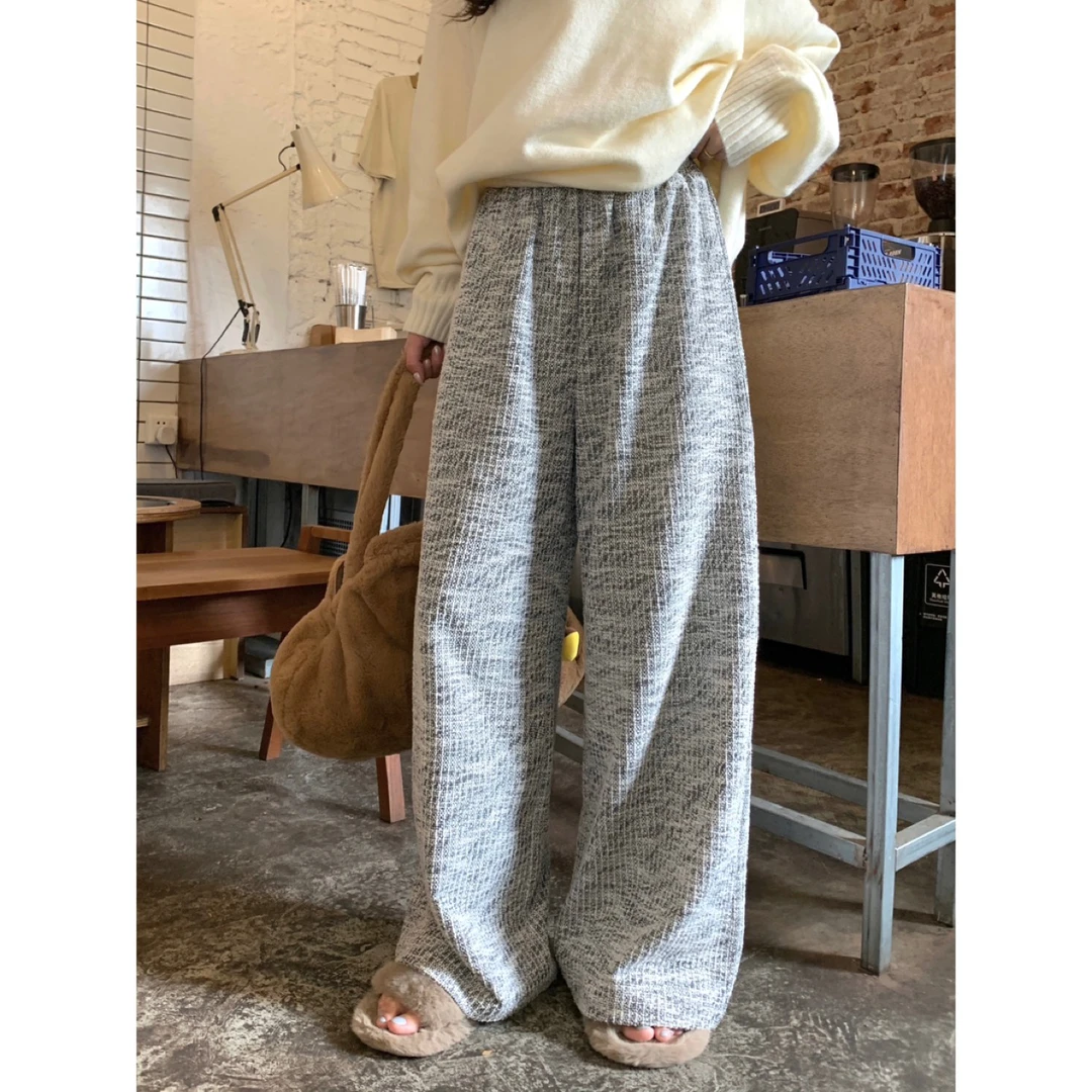 【静奢】秋季新款高腰休闲编织百搭小众休闲裤4139