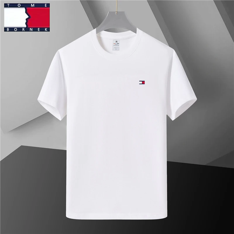 断码棉T汤米希凯利白色新疆优质棉男士短袖T恤圆领百搭休闲纯色