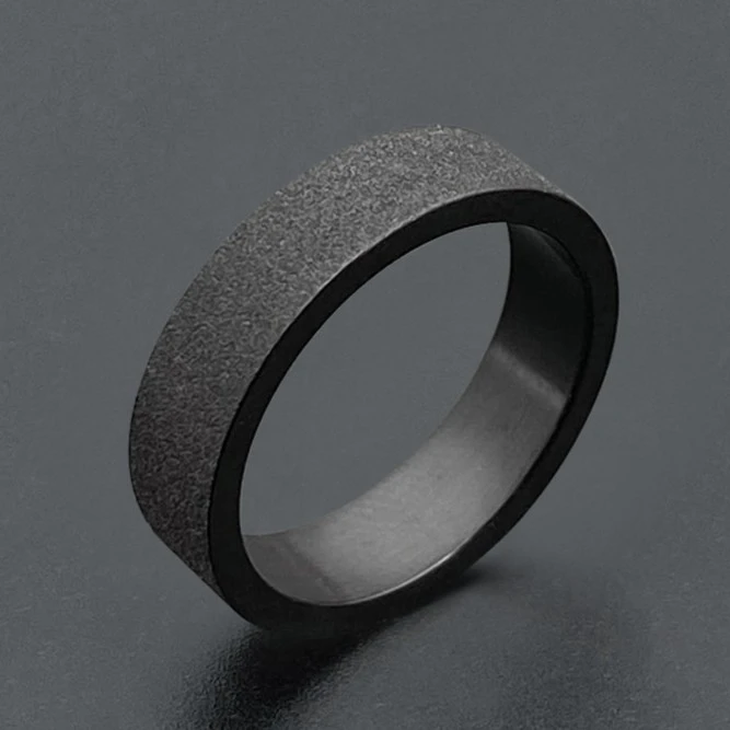 钛钢戒指 饰品钛钢戒指黑色磨砂简约时尚情侣对戒食指指环甜美ins
