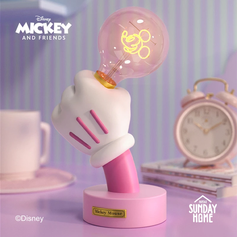 SUNDAY HOME mini粉色米奇手台灯潮玩摆件
