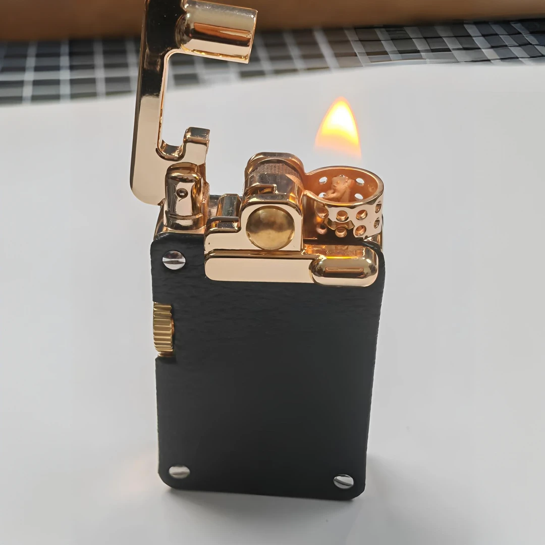 CHIEF首领摇臂真皮打火机械弹射点火高档时尚个性创意打火机