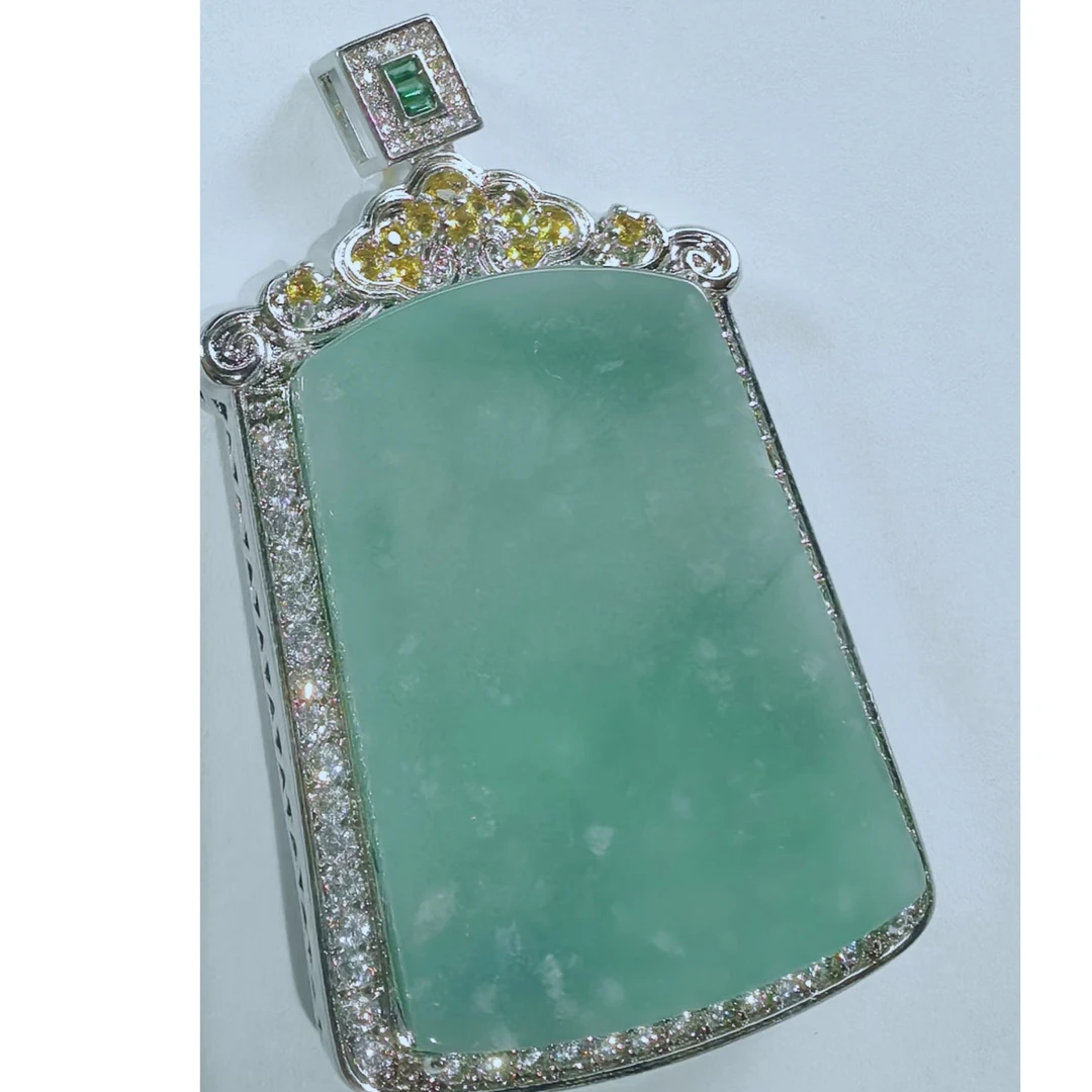 【东哥补贴】天然玉石翡翠镶嵌无事牌