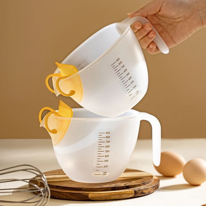 【四件套!】食品级过滤量杯带刻度大容量过滤网烘焙打蛋杯淘米杯