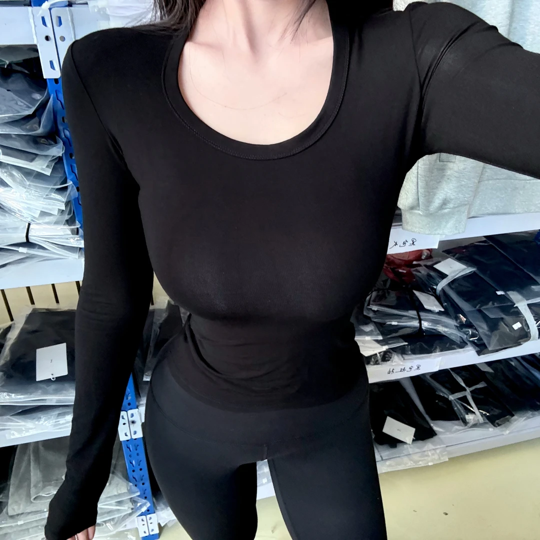 楠楠李沙漏腰水滴领显腰线T恤显瘦短款百搭修身紧身设计感