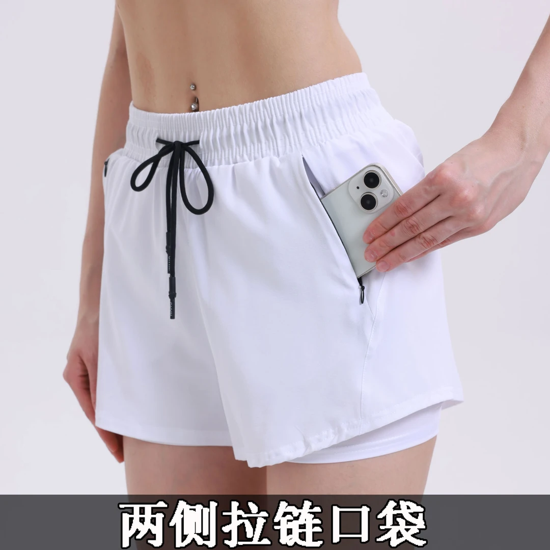 轻薄2个拉链口袋】运动休闲短裤夏季女健身瑜伽户外跑步速干裤宽松