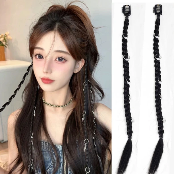 甜酷小脏辫～网红假发双马尾拳击辫Y2K辣妹拳击辫无痕麻花脏辫子