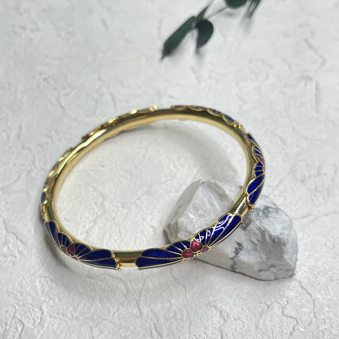 铜合金珐琅手镯 【六六中古】孤品复古手镯th4205