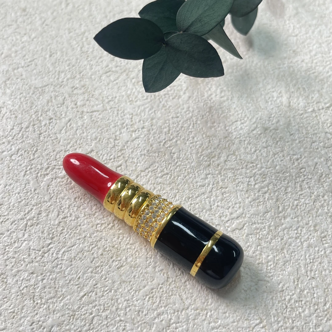 铜合金合成锆石胸针 【六六中古】孤品复古胸针th406