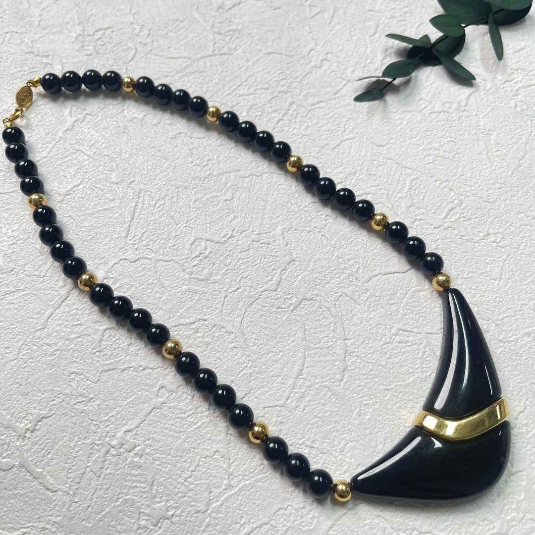 铜合金树脂项链 【六六中古】孤品复古项链th2536链长43cm