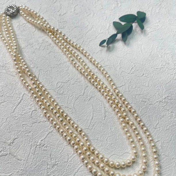 铜合金仿珍珠项链 【六六中古】孤品多层优雅项链aw7827链长55cm