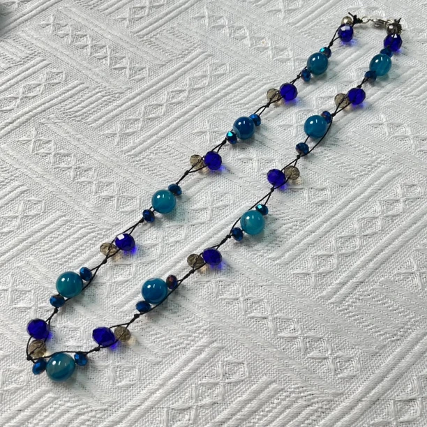 铜合金玻璃项链 ［六六中古］孤品复古项链AW6547长64