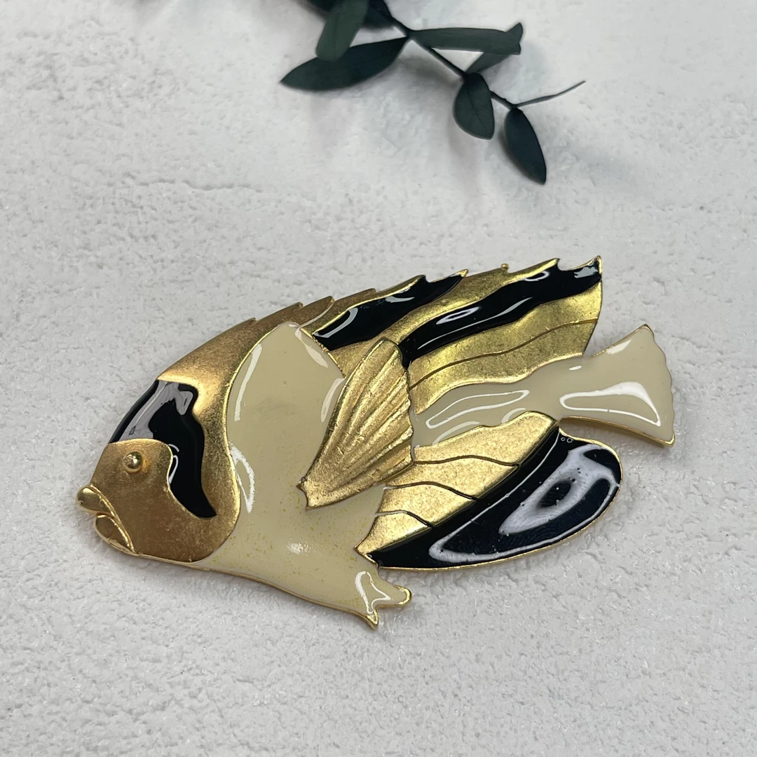铜合金珐琅胸针 【六六中古】孤品复古胸针ad4230