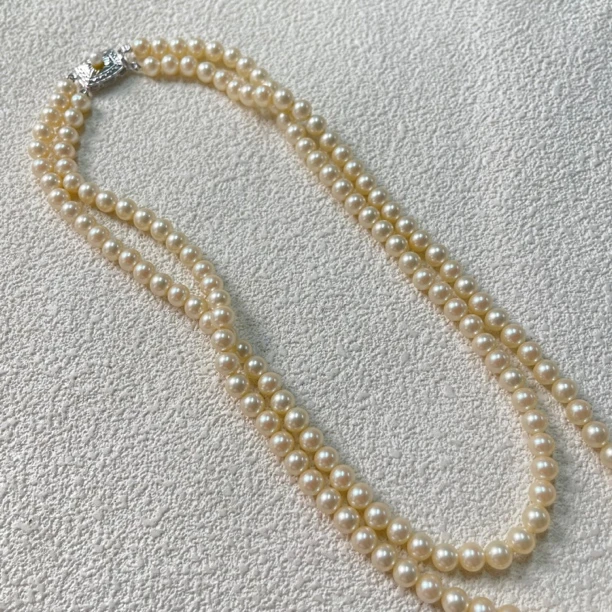 铜合金仿珍珠项链 【六六中古】孤品简约仿珍珠项链aw5888链长42cm