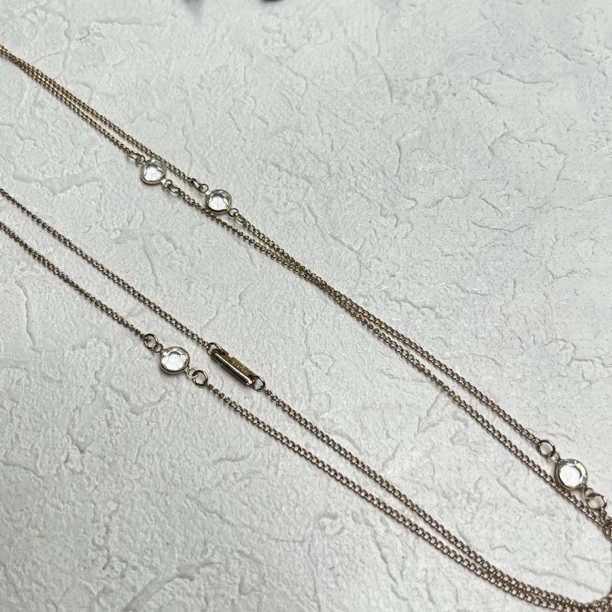 铜合金合成锆石项链 【六六中古】孤品简约项链th3915