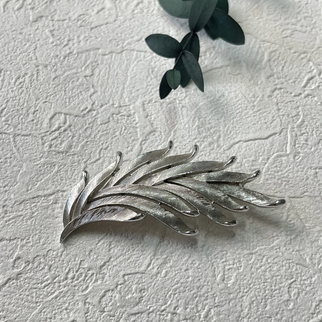 铜合金胸针 【六六中古】孤品复古树叶胸针th2055