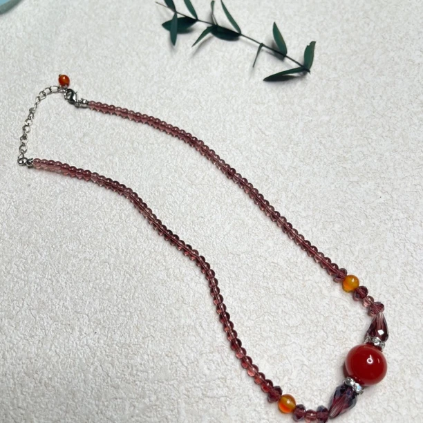 铜合金琉璃项链 【六六中古】孤品复古项链aw8328链长42-49cm