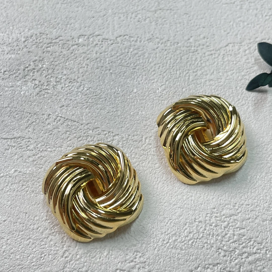 铜合金耳饰 【六六中古】孤品复古耳夹th935