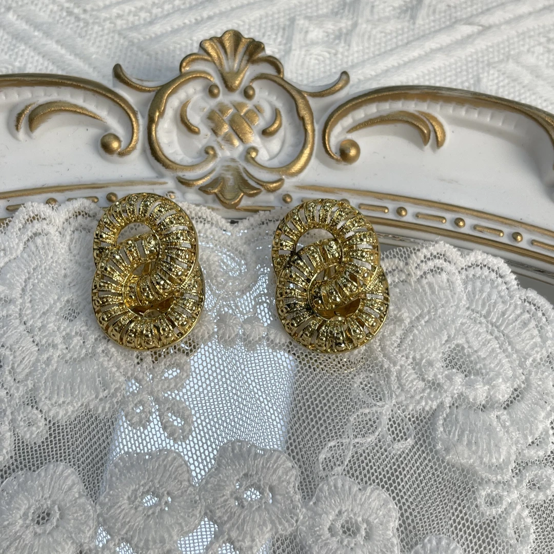 铜合金耳饰 【六六中古】孤品复古造型感耳夹ap2438