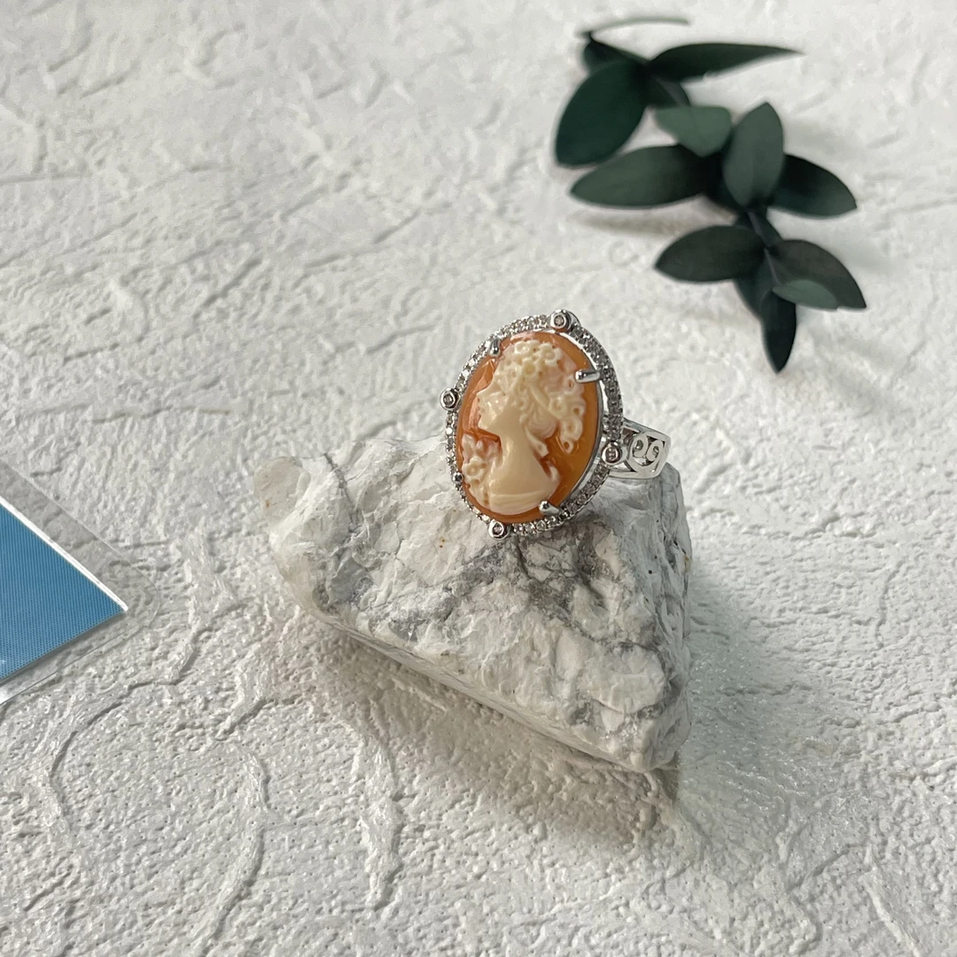 925银贝壳戒指 【六六中古】孤品复古可调节戒指aj2518