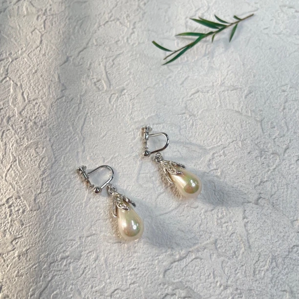 铜合金仿珍珠耳饰 【六六中古】孤品复古耳夹ap6206