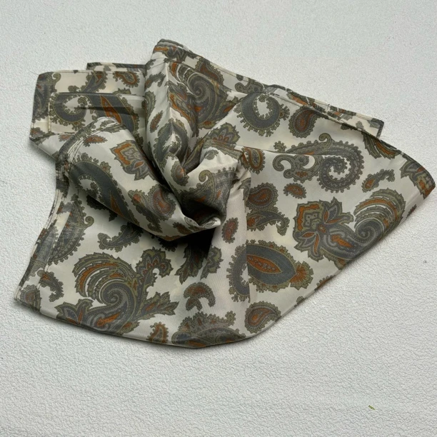 【六六中古】孤品复古丝巾an556尺寸145*35