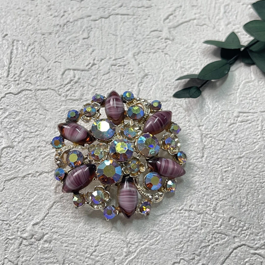 铜合金琉璃胸针 【六六中古】孤品复古胸针th2150