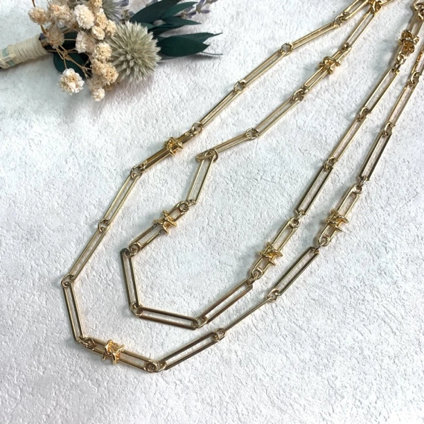 铜合金项链 【六六中古】孤品复古项链km9866长105cm