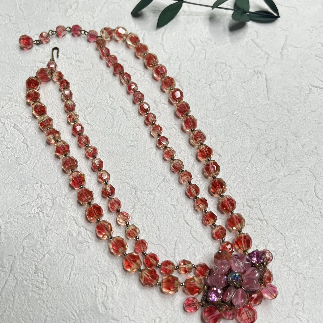 铜合金玻璃项链 【六六中古】孤品复古项链gm375