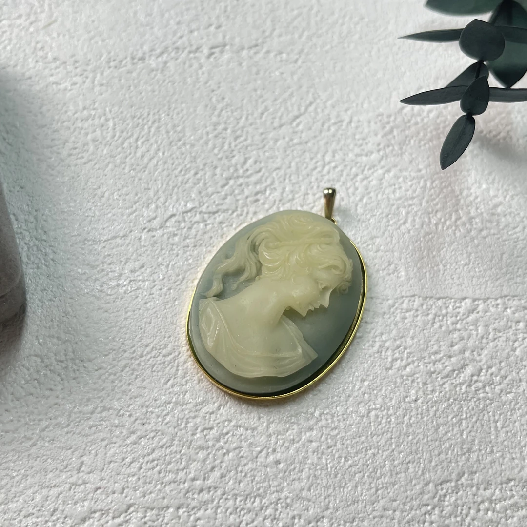 铜合金贝壳吊坠 【六六中古】孤品复古吊坠aw6846