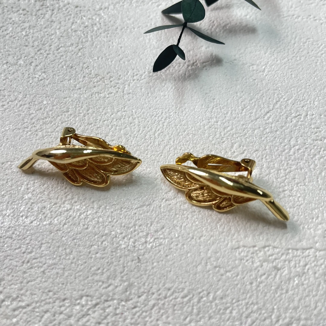 铜合金耳饰 【六六中古】孤品复古耳夹ap1936