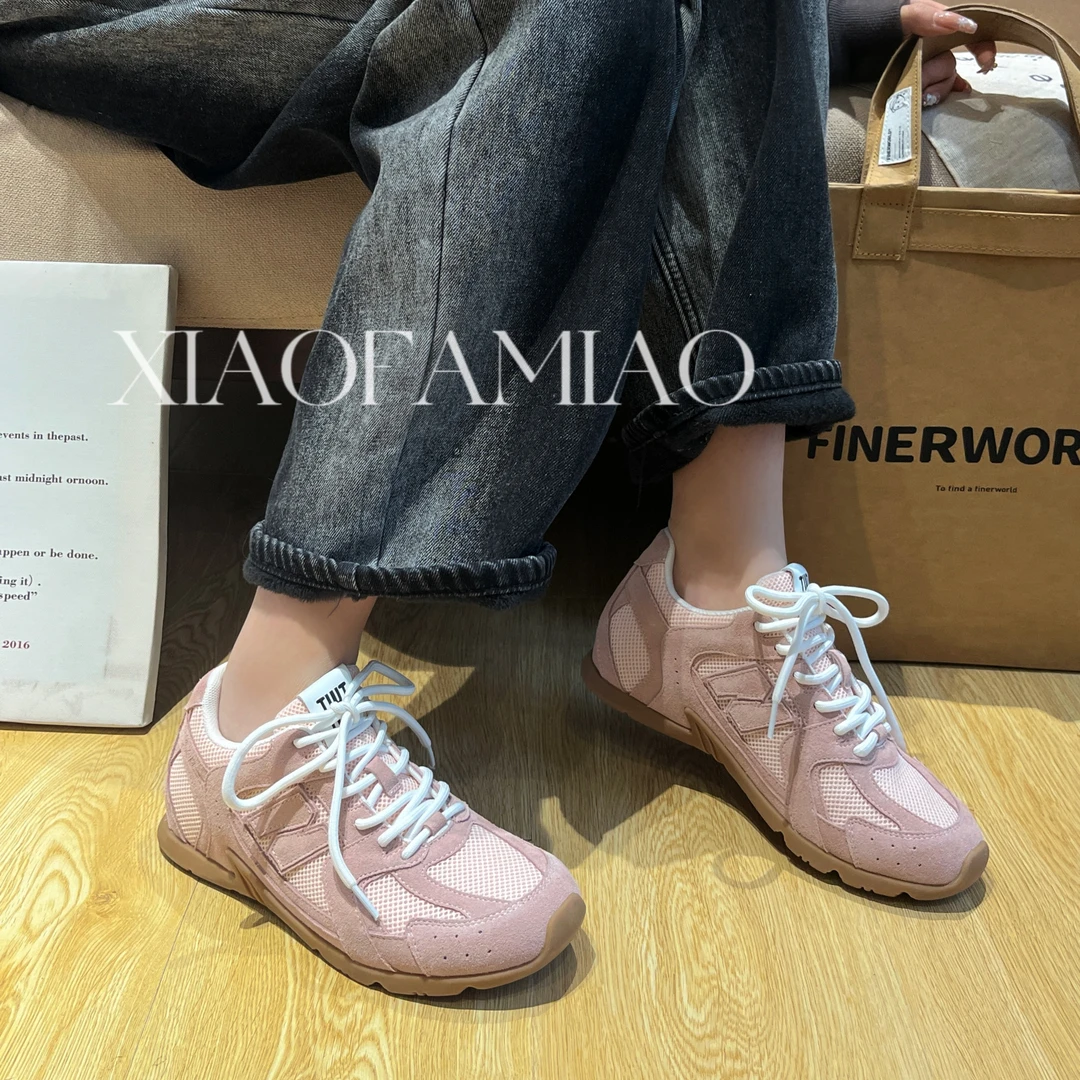 小发喵春季新款德迅复古撞色透气平底运动休闲鞋777