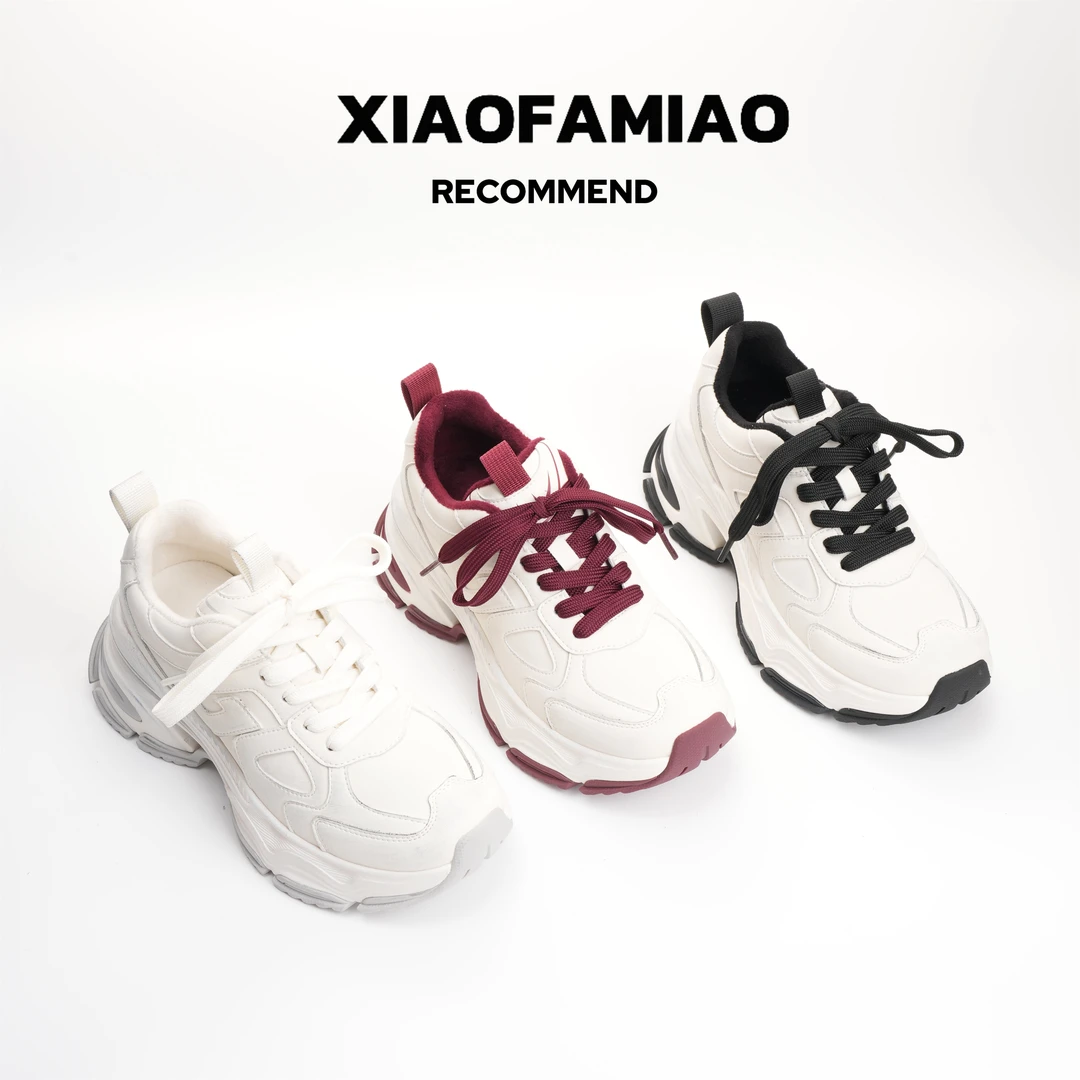 小发喵小个子厚底老爹鞋2024年秋季系带运动百搭休闲鞋777