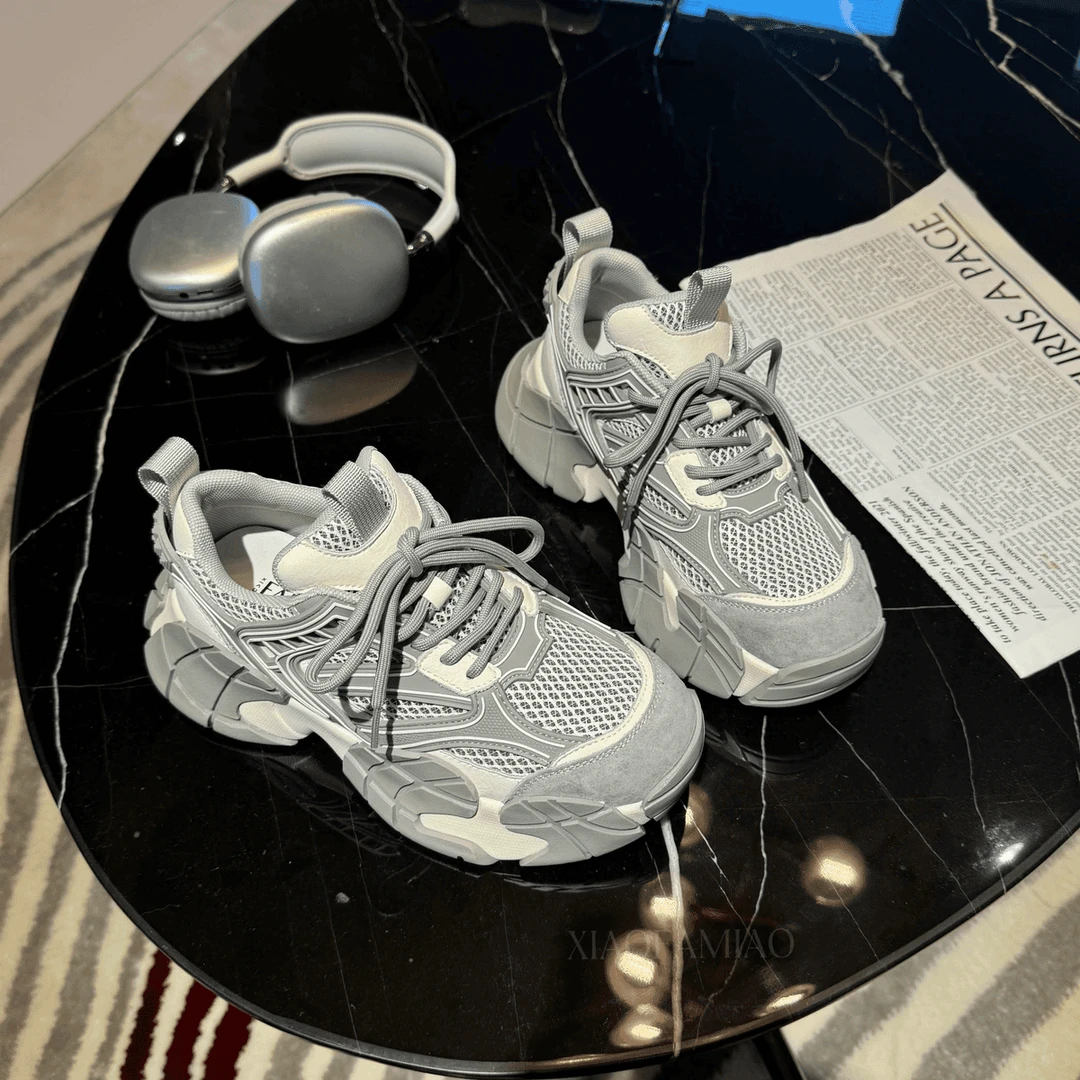 小发喵新款厚底网面透气韩版轻便休闲老爹鞋777