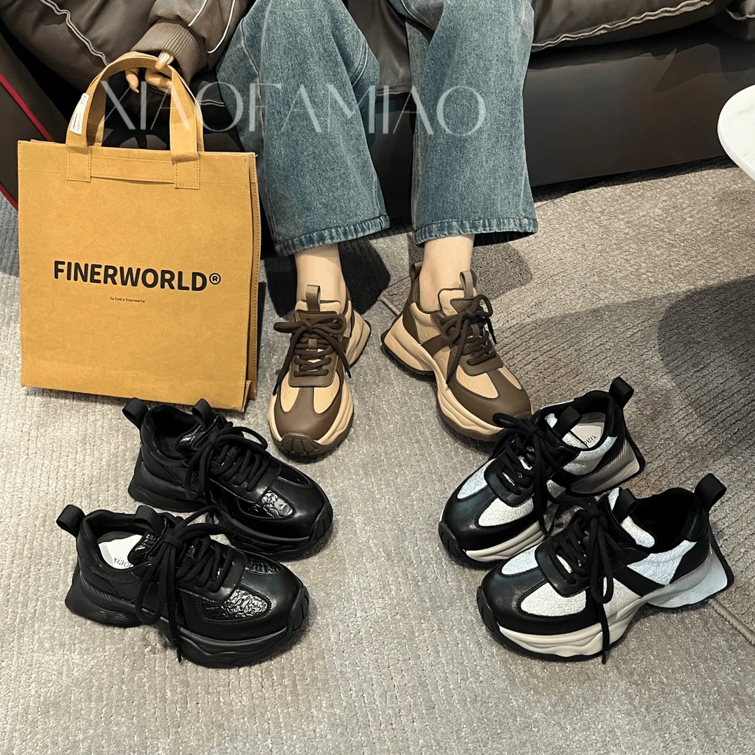 小发喵 百搭厚底ins系带网红时尚复古休闲鞋777