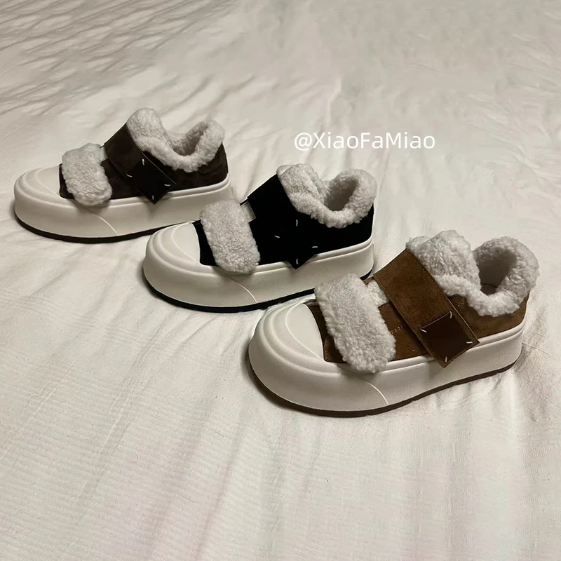 小发喵加绒厚底外穿防滑魔术贴百搭时尚休闲板鞋777