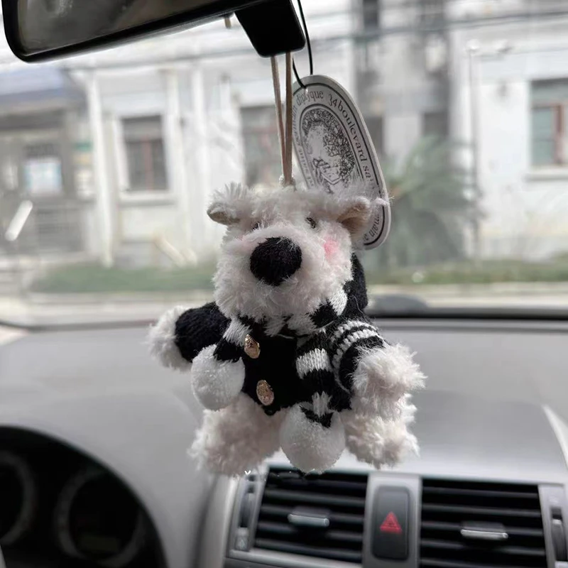 西高地可爱汽车挂件车载后视镜毛绒香薰吊坠车内装饰新车礼物女生