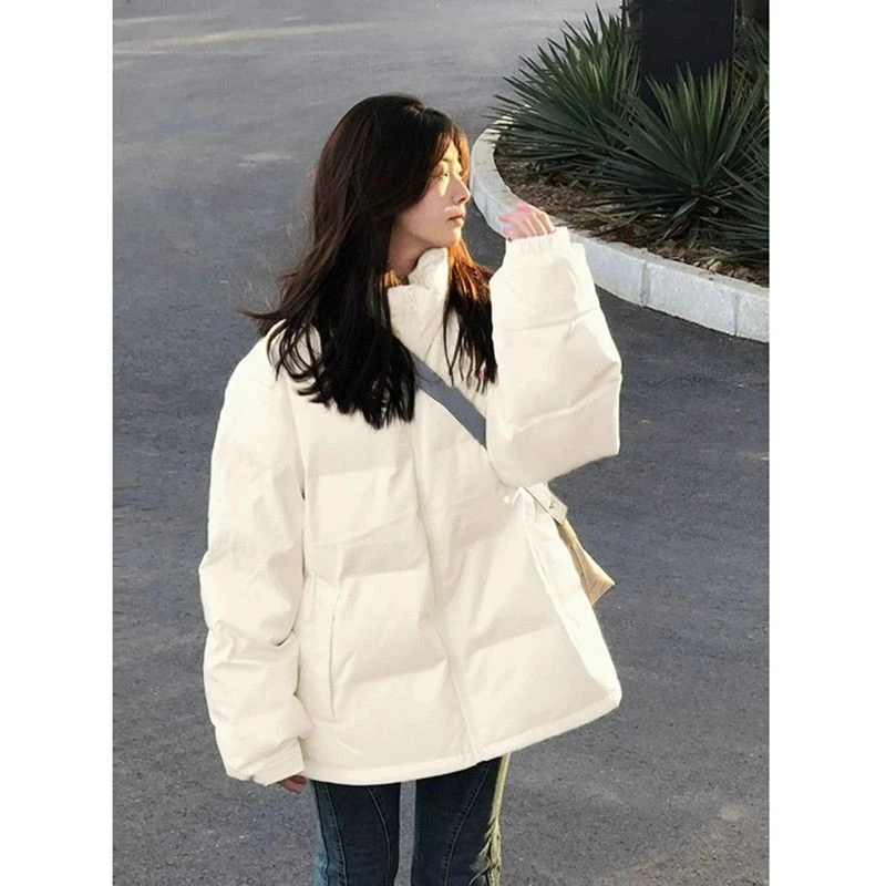 新款2023羽绒服立领服女潮冬学生韩版新款宽松显瘦不臃肿袄加
