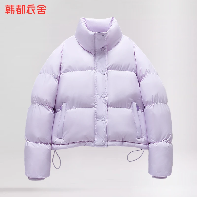 韩都衣舍棉衣女纯色立领面包服冬季加厚棉袄短款韩版潮流宽松棉服